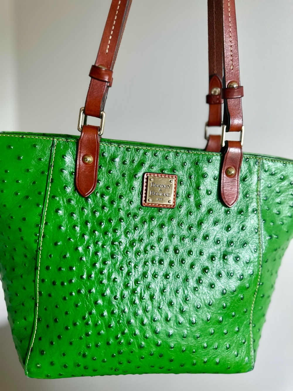 Dooney & Bourke Kelly Green Ostrich Tote - Picture 7 of 16